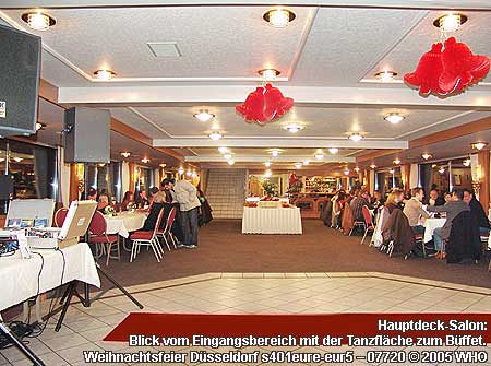 Rheinschifffahrt Weihnachtsfeier Düsseldorf mit DJ und Weihnachtsfeier-Buffet